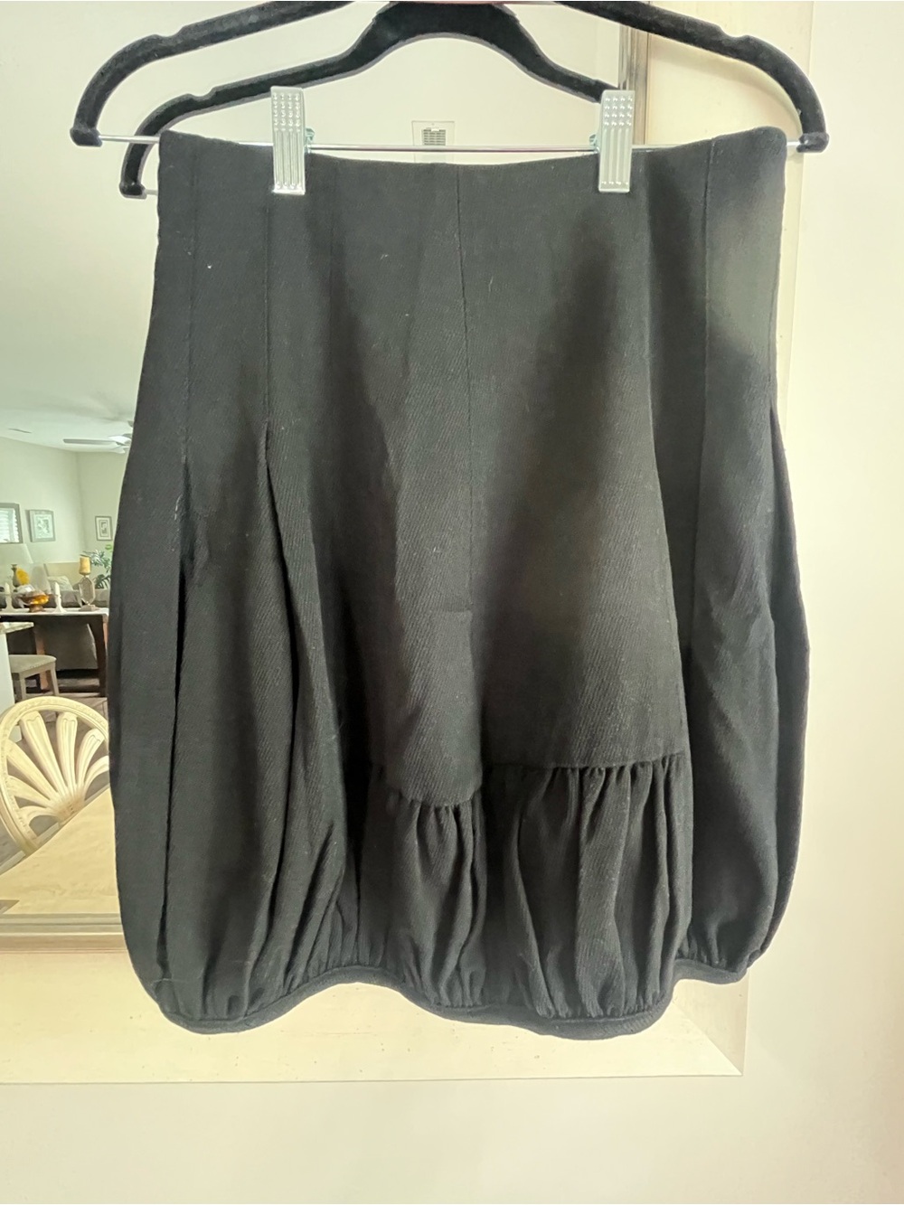 Vintage Body by Victoria 98% Wool Skirt Stylized Flounce Bottom Panel Size Small